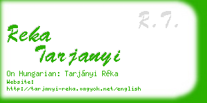 reka tarjanyi business card